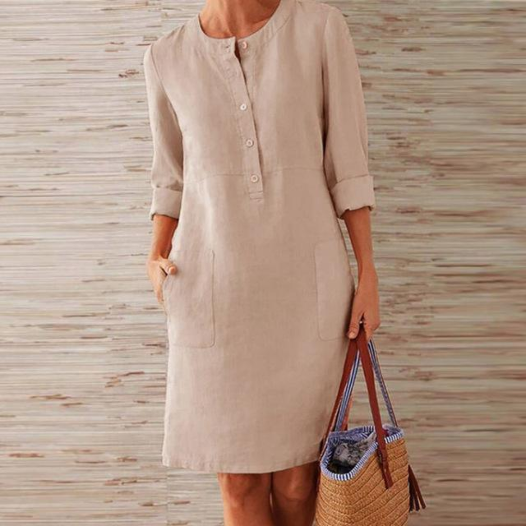 Marisol | Relaxed Linen Button-Front Dress