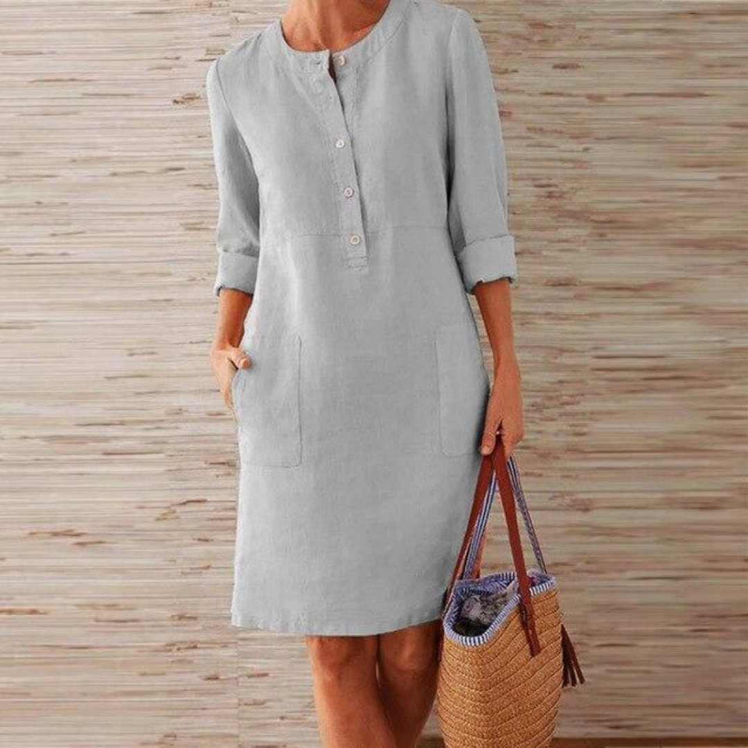 Marisol | Relaxed Linen Button-Front Dress