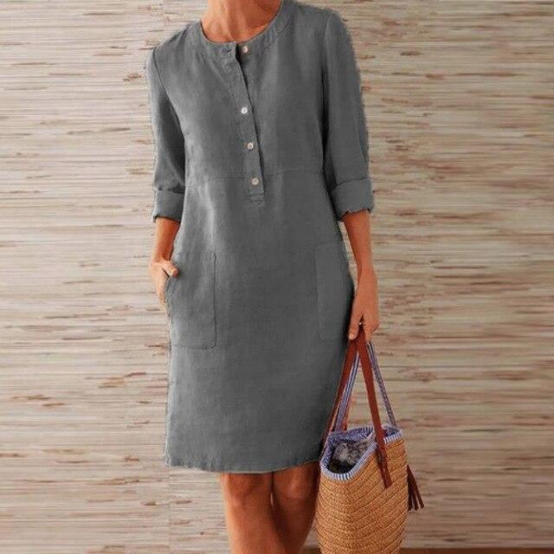 Marisol | Relaxed Linen Button-Front Dress