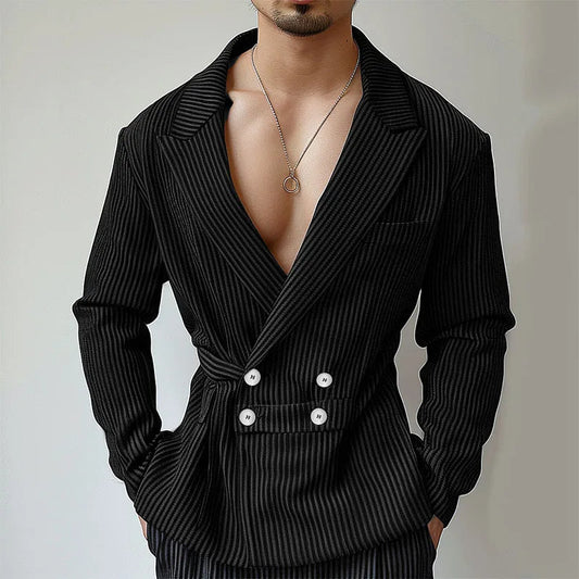 Adrian | Double-Breasted Pinstripe Blazer for mens