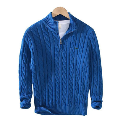 James | Classic Cable Knit Quarter-Zip Sweater for mens